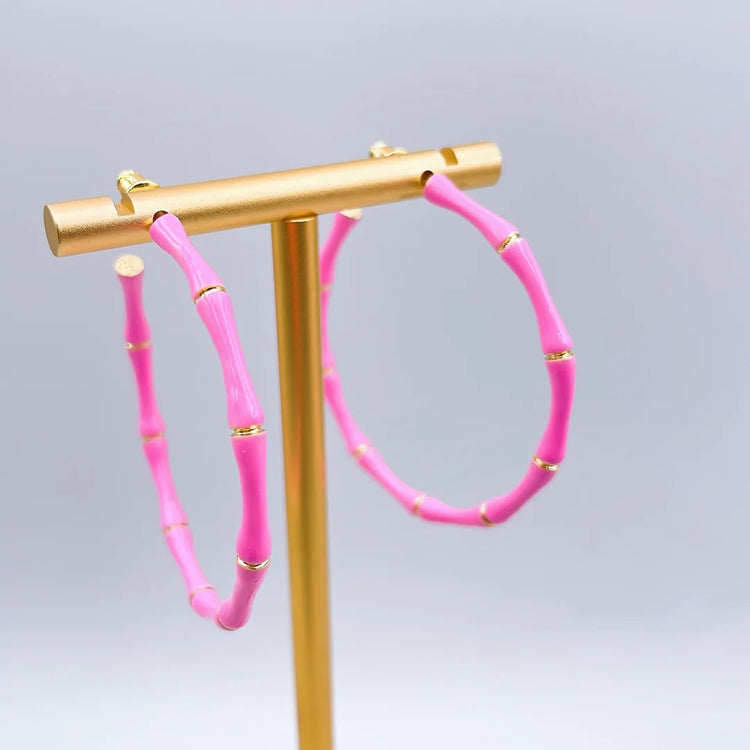 Light Pink Bamboo Hoops