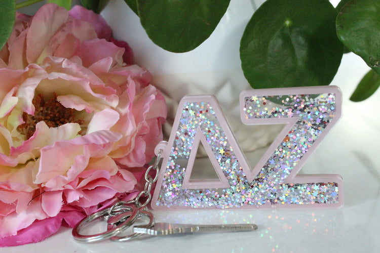 Glitter Greek Keychain