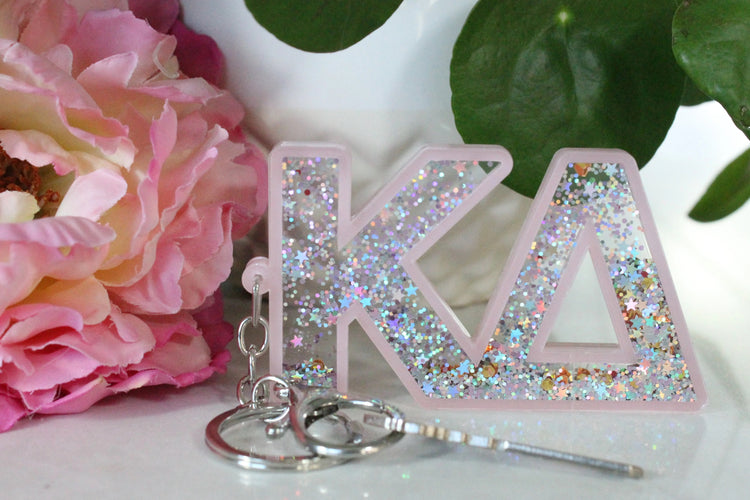 Glitter Greek Keychain