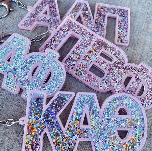 Glitter Greek Keychain
