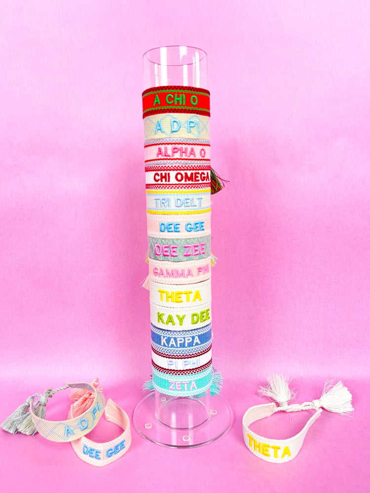 Sorority Embroidered Tassel Bracelet
