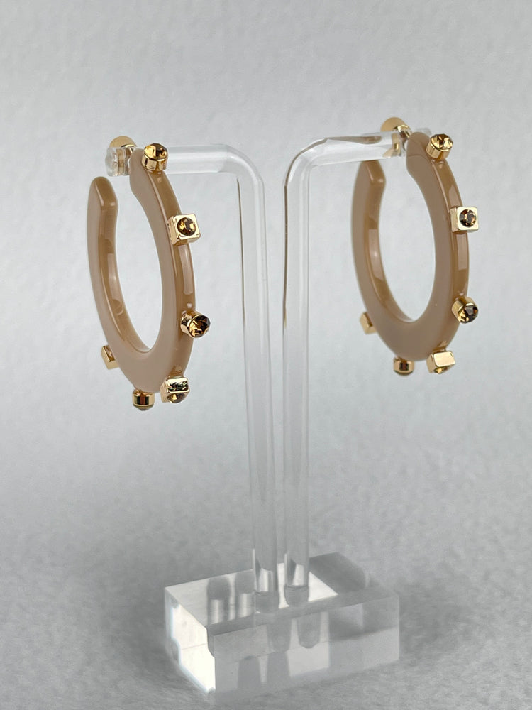 City Girl Jewel Hoop - Khaki