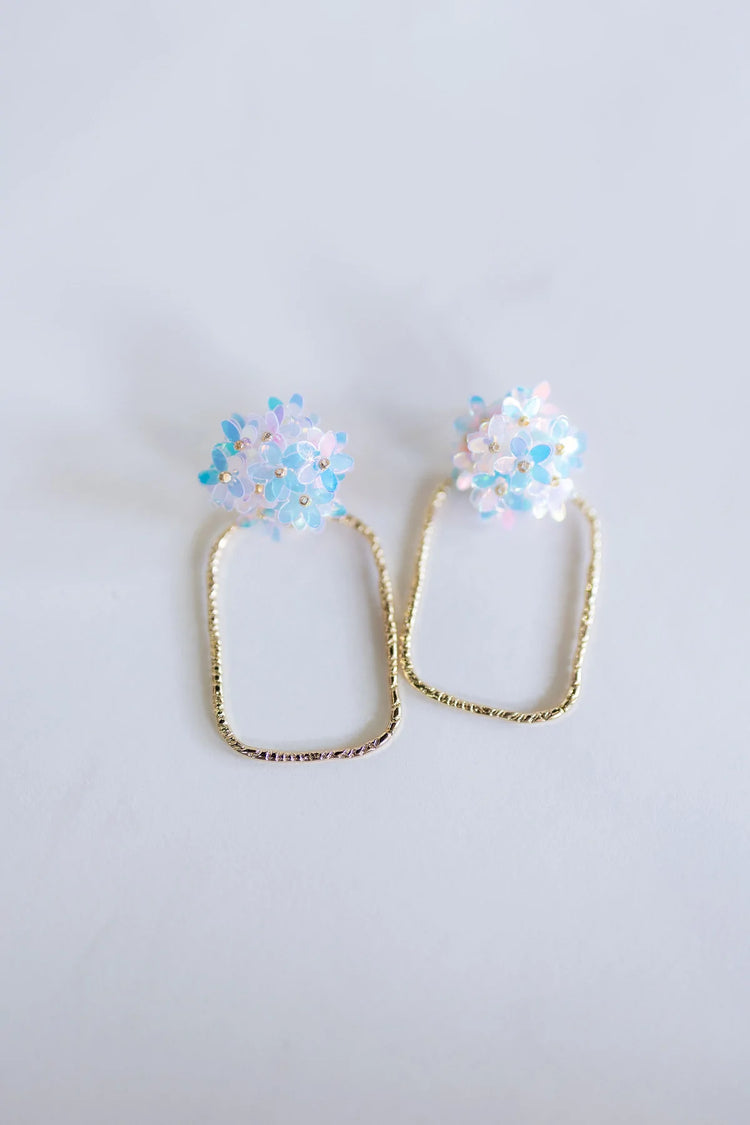 Iridescent Flower Hoops