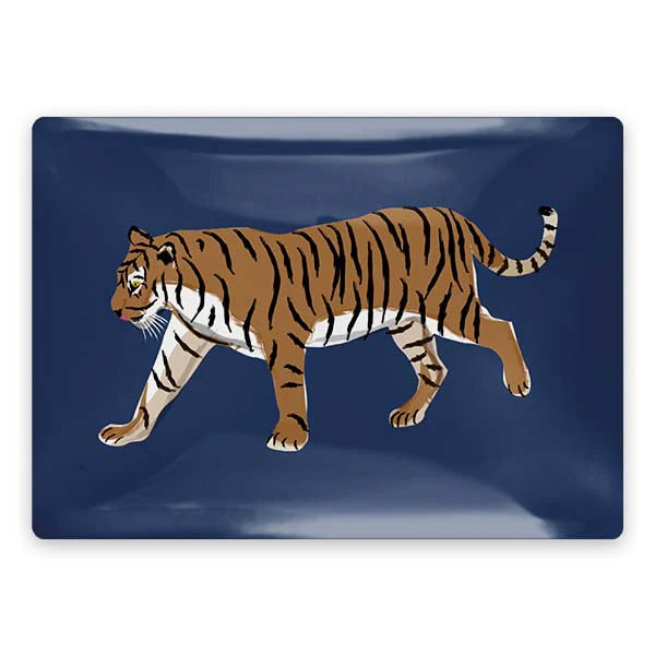 Walking Tiger Rectangle Glass Tray