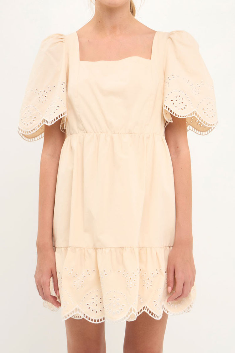 The Bess Cream Eyelet Dress