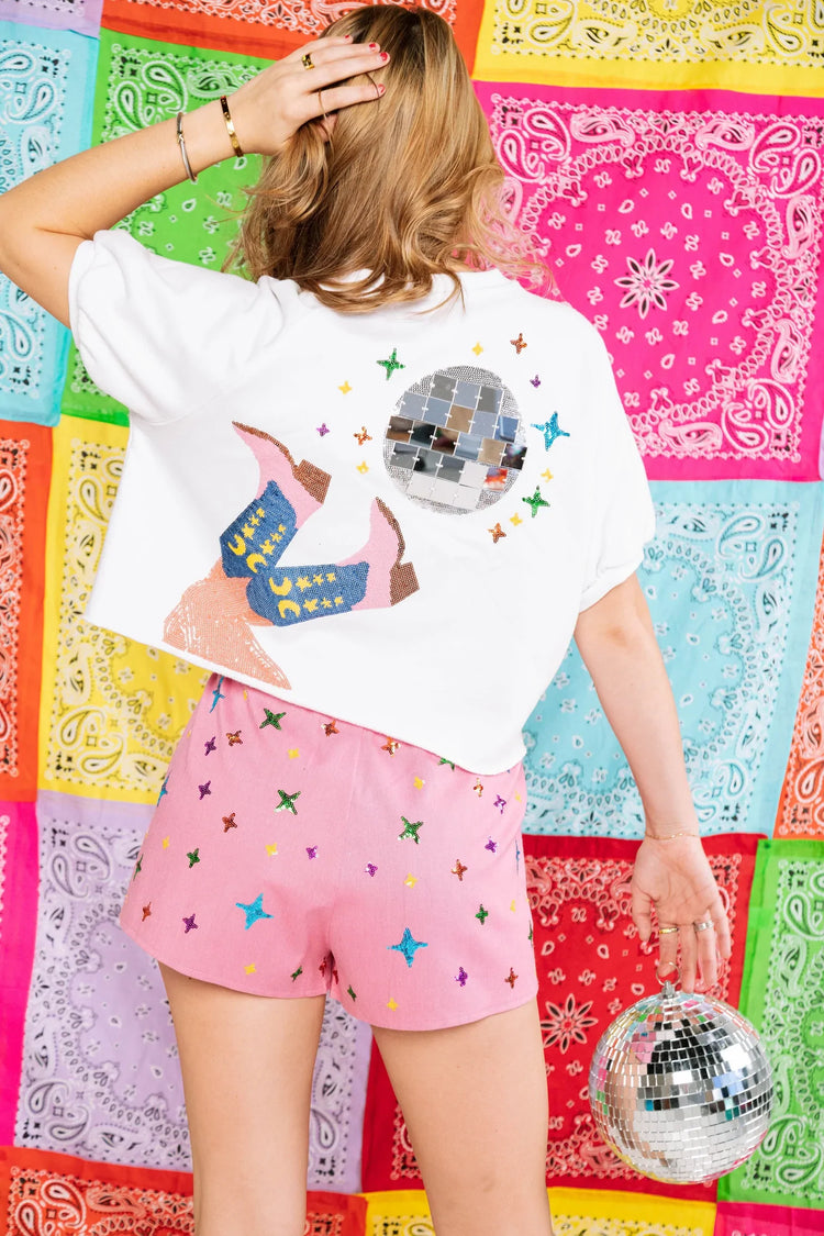 Queen of Sparkles - Pink Disco Sparkles Shorts