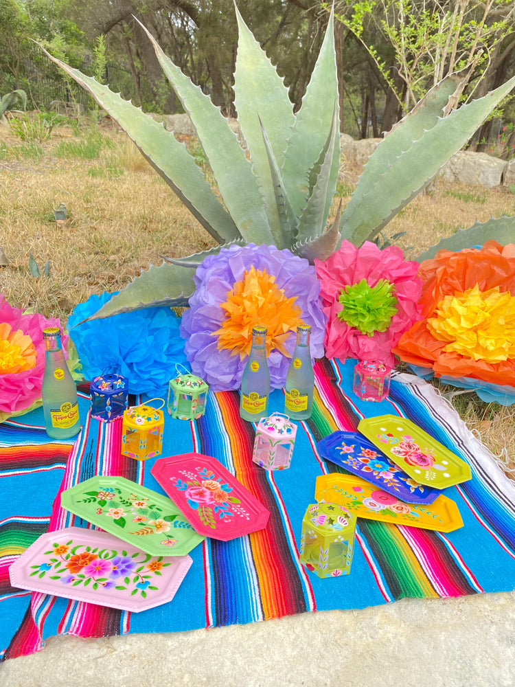 Set of 6 Floral Tea Light Lanterns