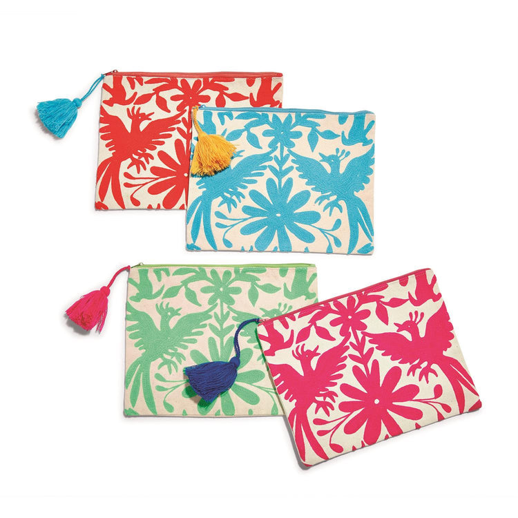 Flora and Fauna Embroidered Pouch