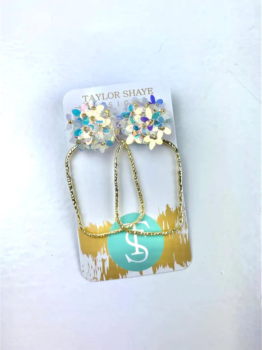 Iridescent Flower Hoops