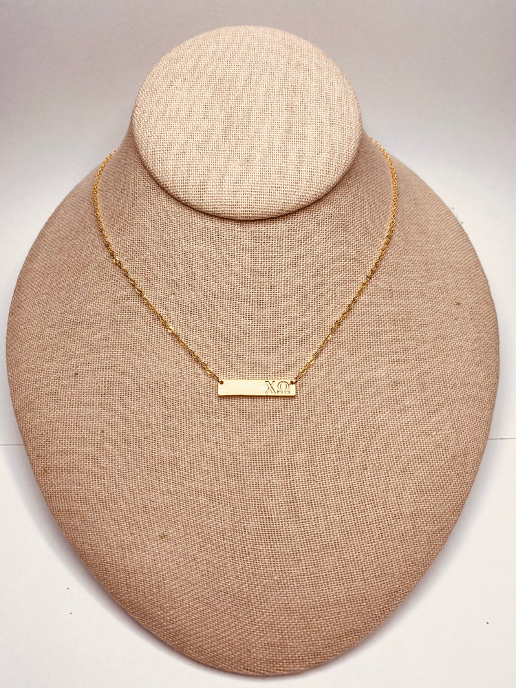 Sorority Greek Letter Bar Necklace