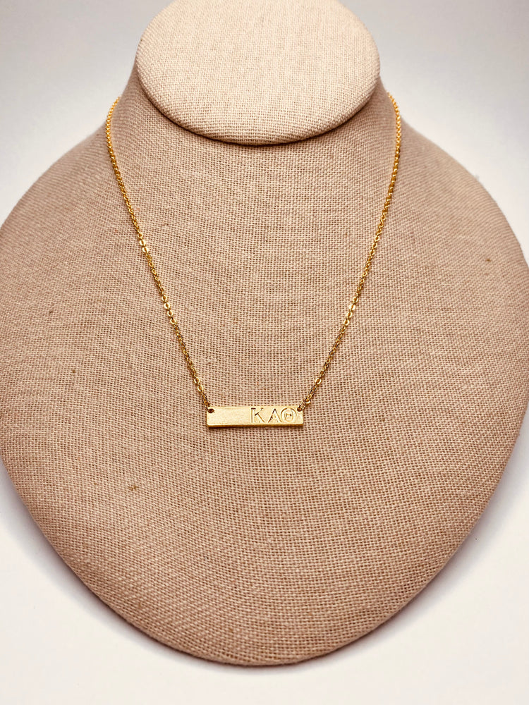 Sorority Greek Letter Bar Necklace