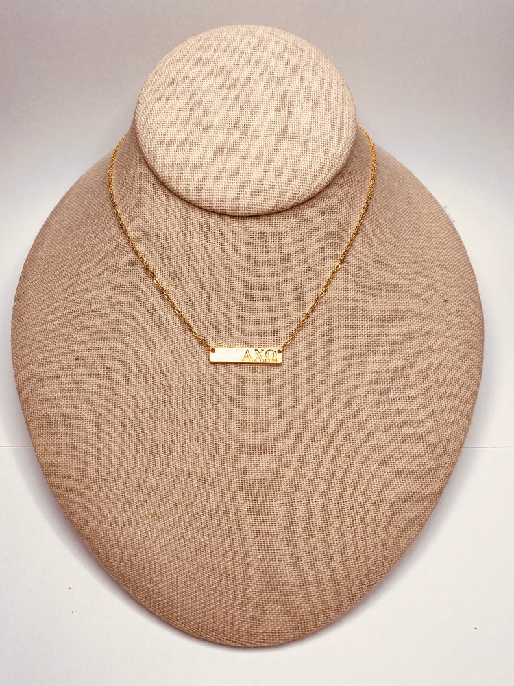 Sorority Greek Letter Bar Necklace