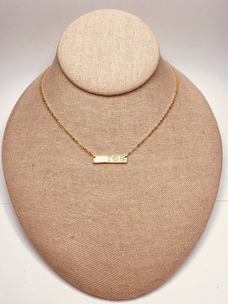 Sorority Greek Letter Bar Necklace
