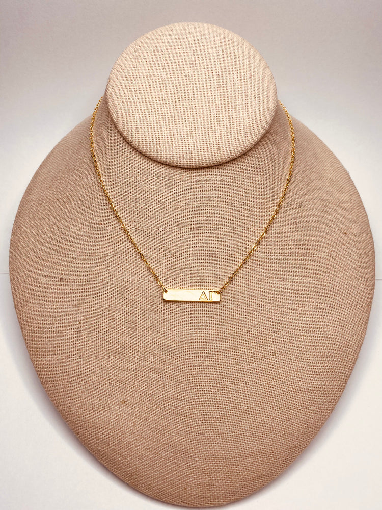 Sorority Greek Letter Bar Necklace