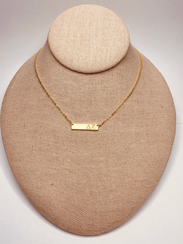 Sorority Greek Letter Bar Necklace