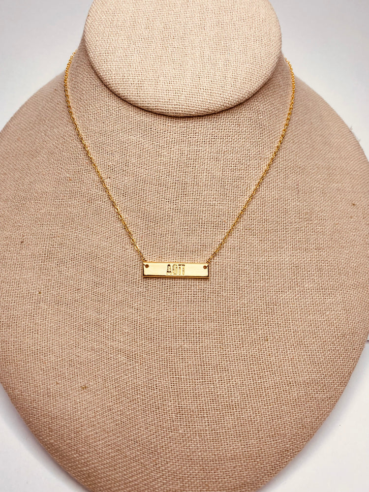 Sorority Greek Letter Bar Necklace