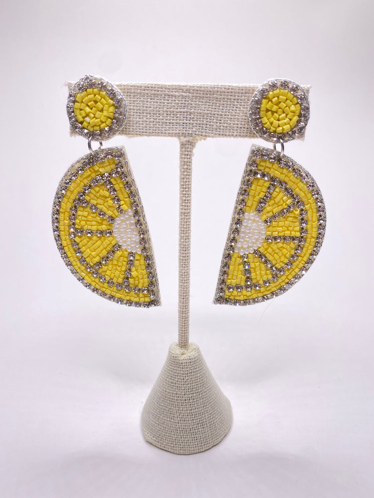 Lemon Drop Beaded Earrings