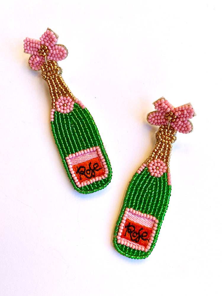 Rosé Beaded Earrings