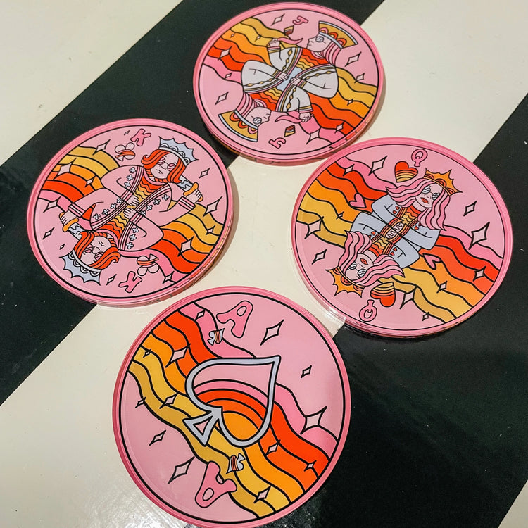 Royal Flush Set of 4 Coasters