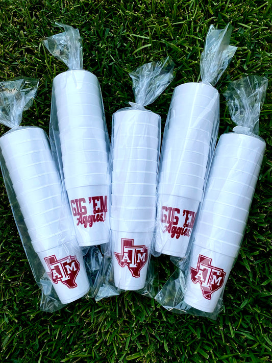 Aggie Styrofoam Cups - Sleeve of 10