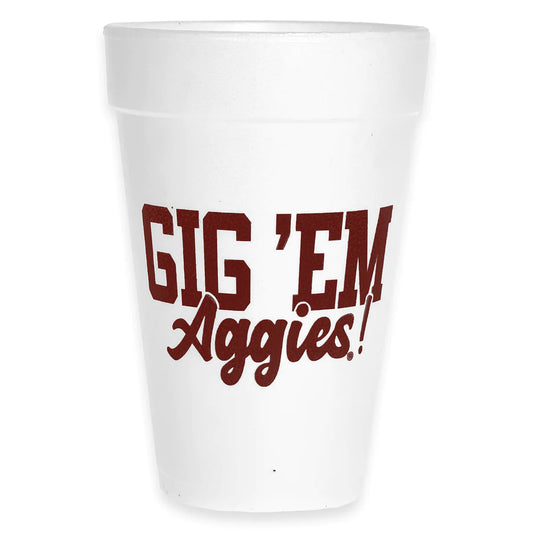 Aggie Styrofoam Cups - Sleeve of 10