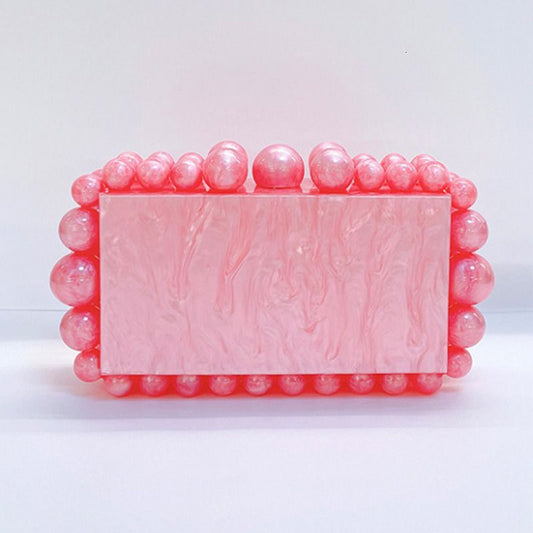 Opal Acrylic Clutch - Pink