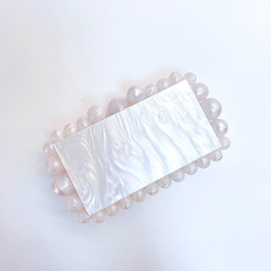 Opal Acrylic Clutch - White