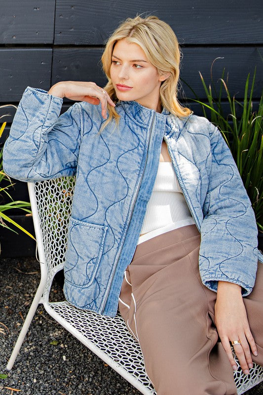 Quilted Denim Jacket