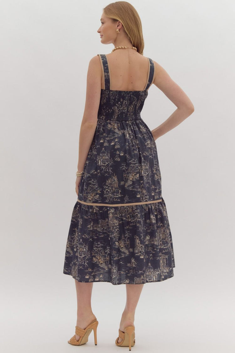 Fall Toile Midi Dress