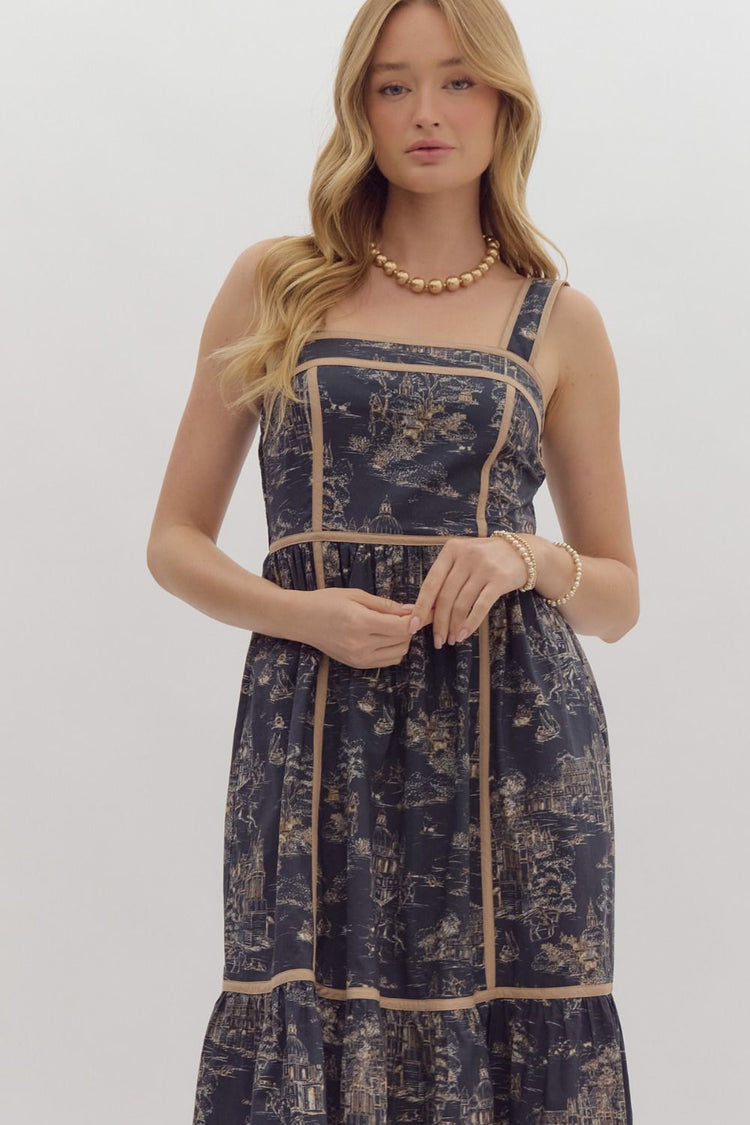 Fall Toile Midi Dress