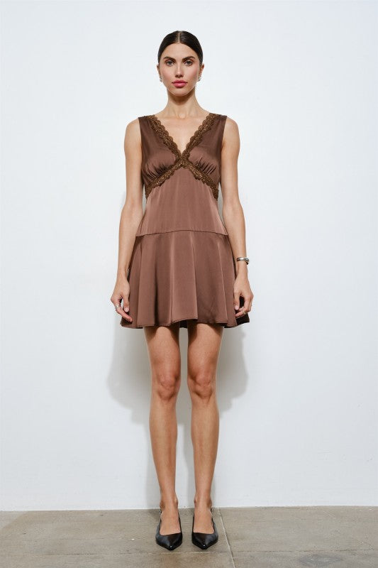 Camille Brown Mini Dress