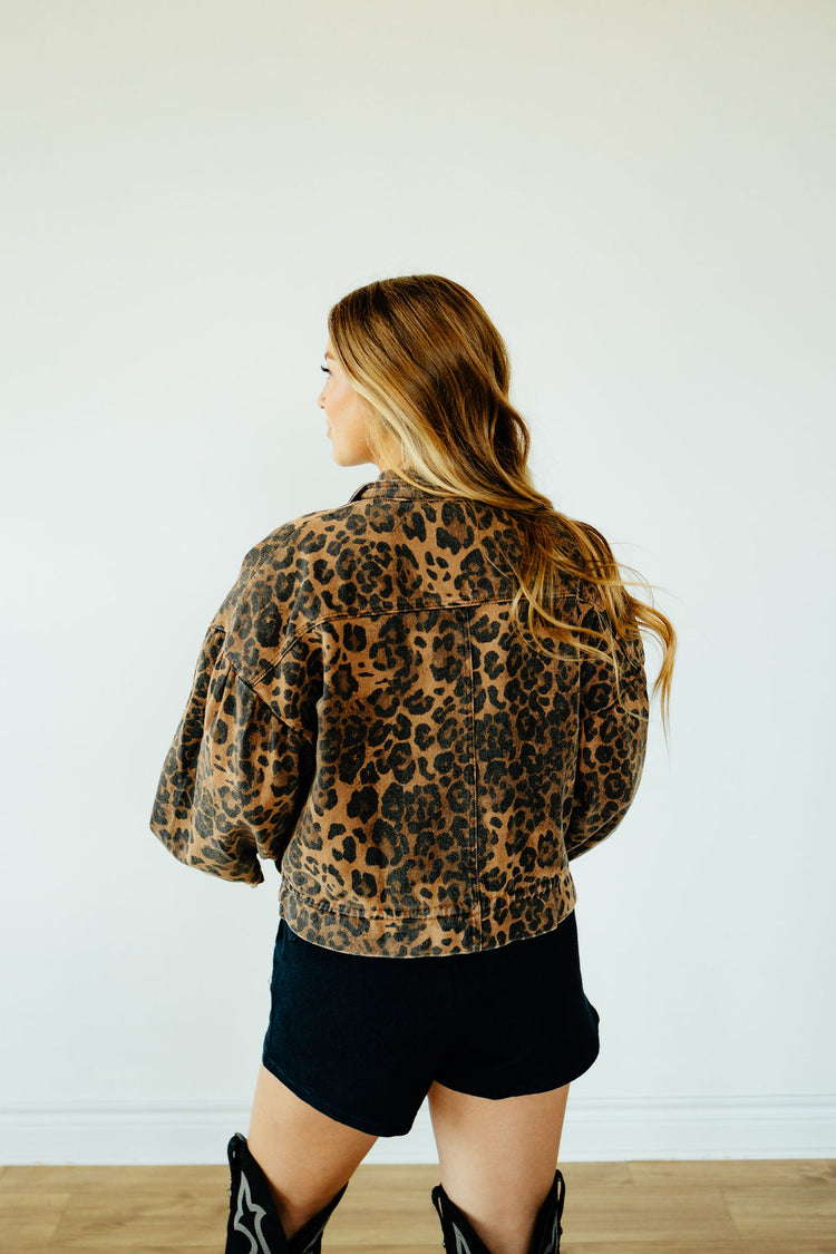 Wild Child Leopard Denim Jacket