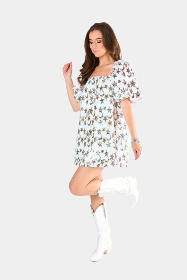 brenna mini dress For Love & Lemons Brenna Floral Corset Mini Dress