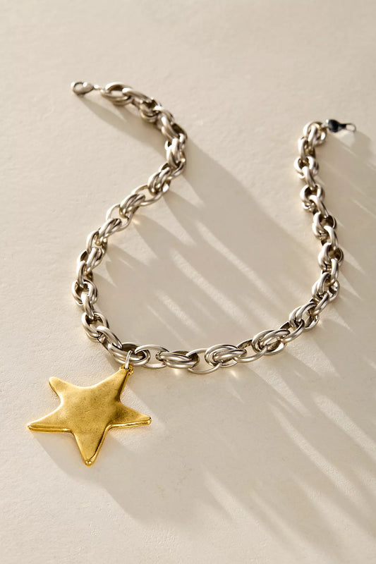 Star Shine Two Tone Necklace