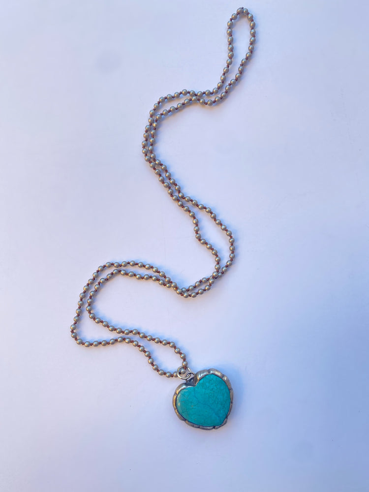Turquoise Heart Stone Necklace