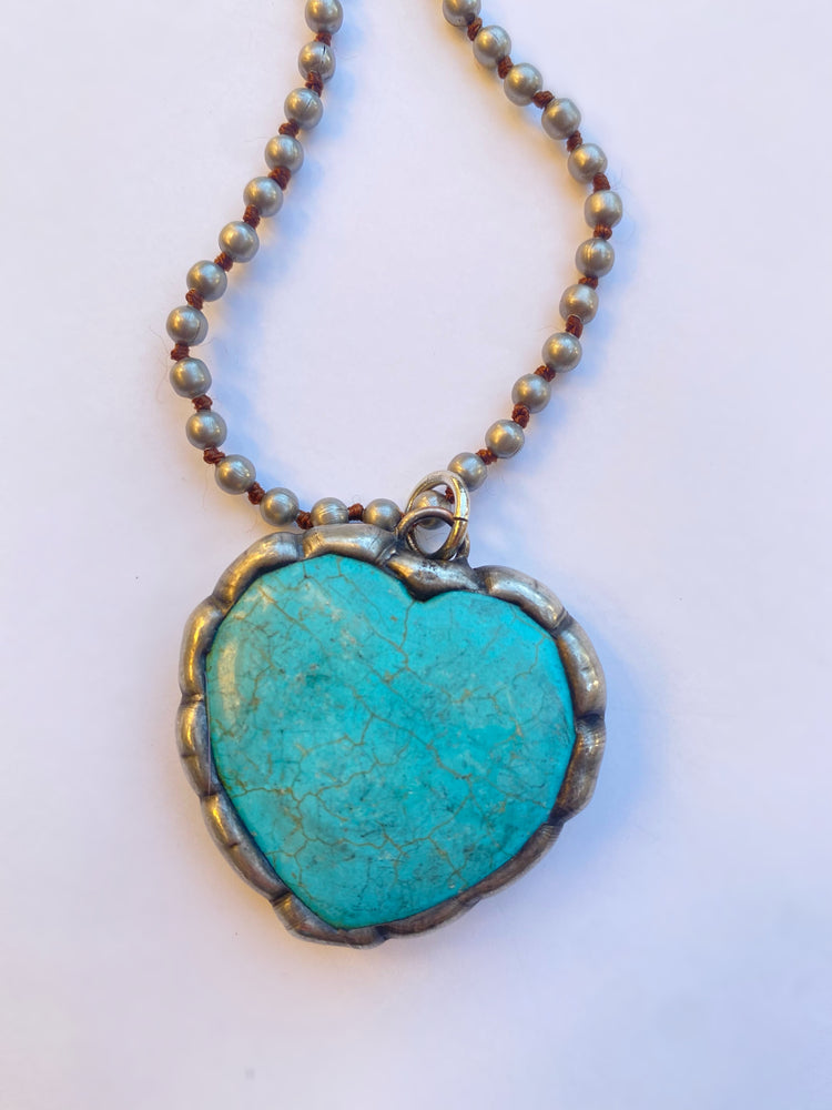 Turquoise Heart Stone Necklace