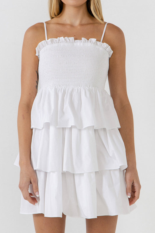 Madeline Smocked White Dress