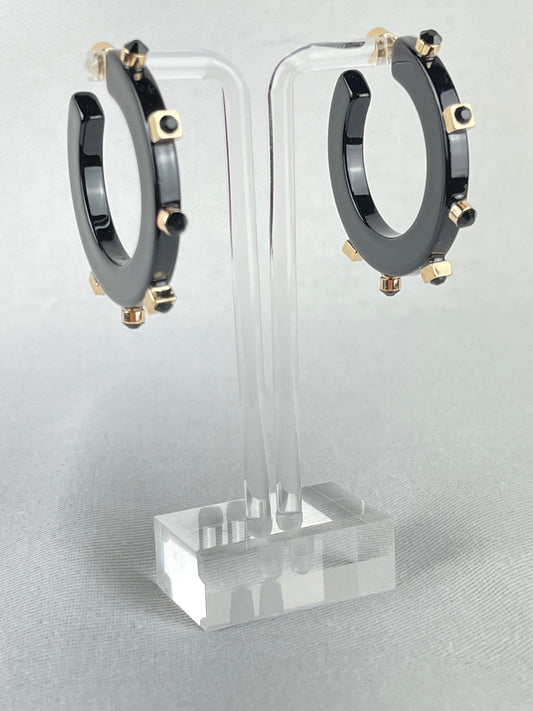 City Girl Jewel Hoop - Black Out