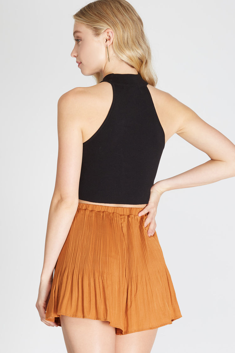 Olivia Pleated Shorts - Burnt Orange