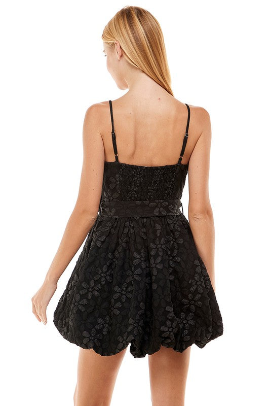 Black Floral Bubble Dress