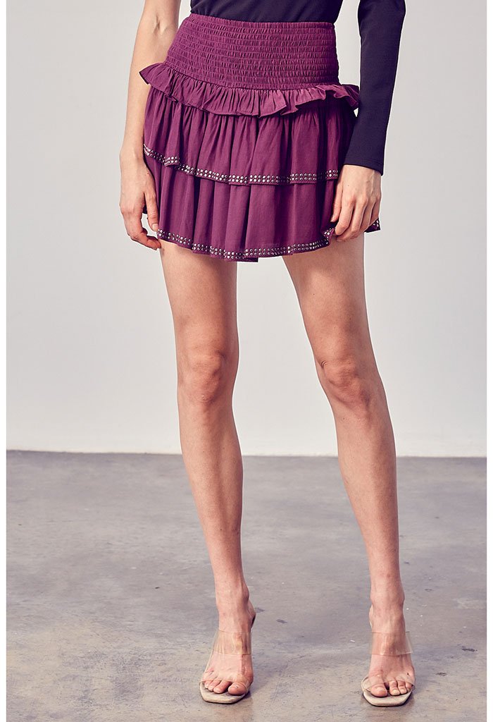 Maroon Ruffle Skirt
