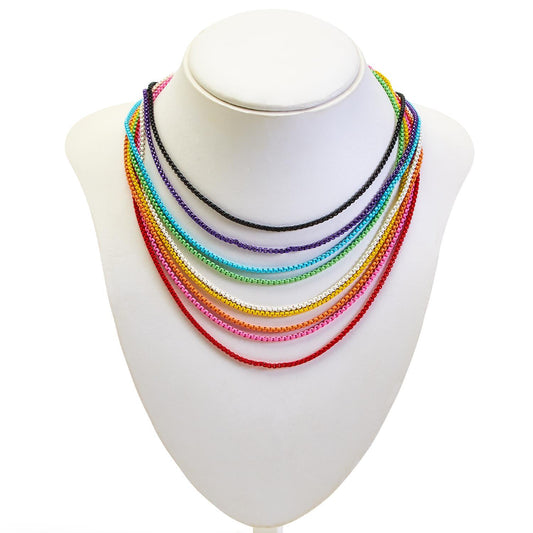 Colorful Enamel Chain Necklace
