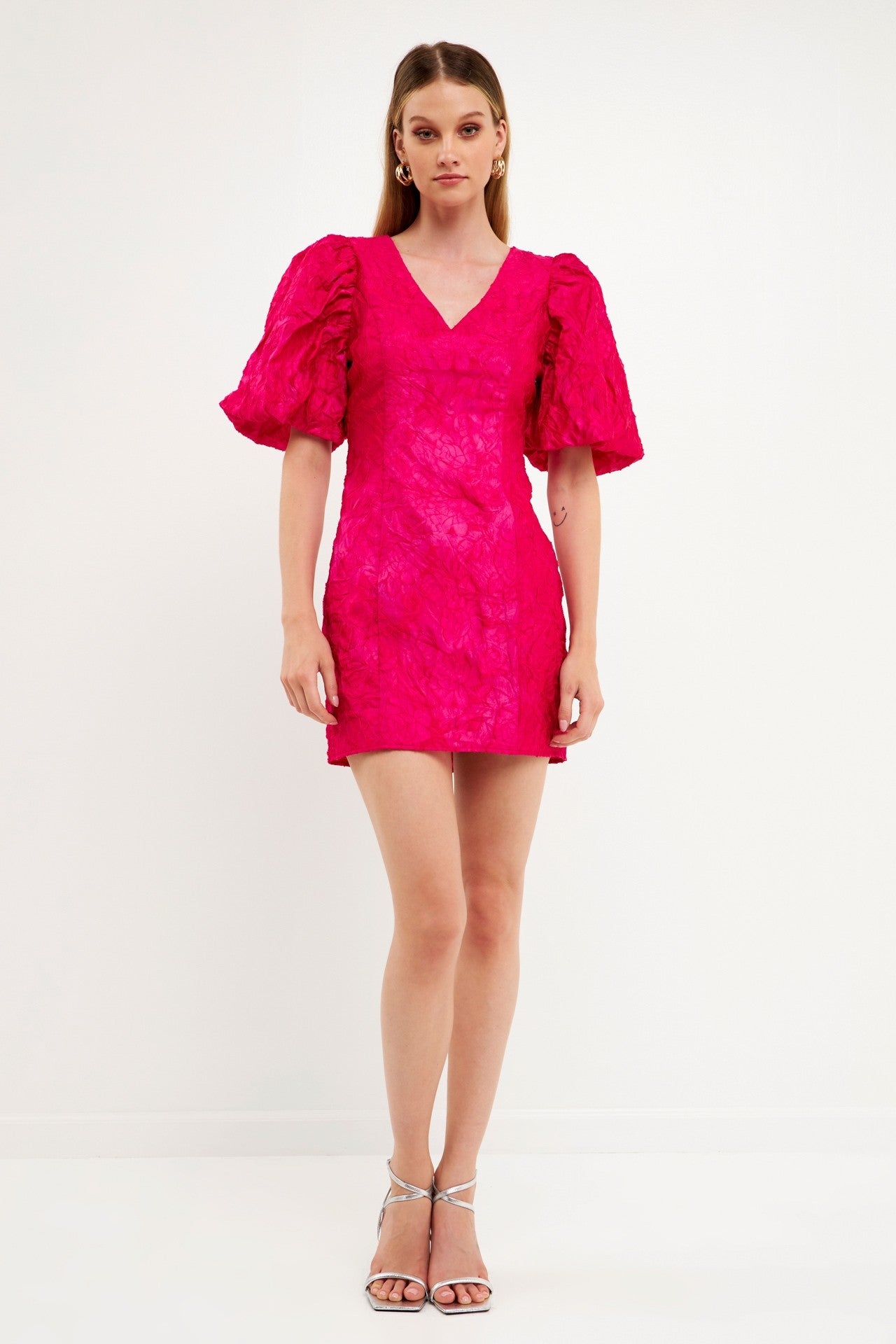 Scanlan Raspberry Dress Raspberry Puff Sleeve Dress – Rowdy Merch Co.