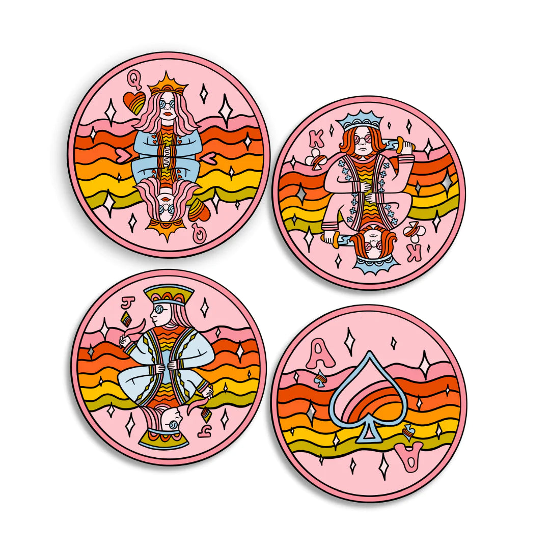 Royal Flush Set of 4 Coasters – Rowdy Merch Co.